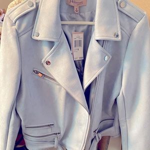 Philosophy faux suede moto jacket